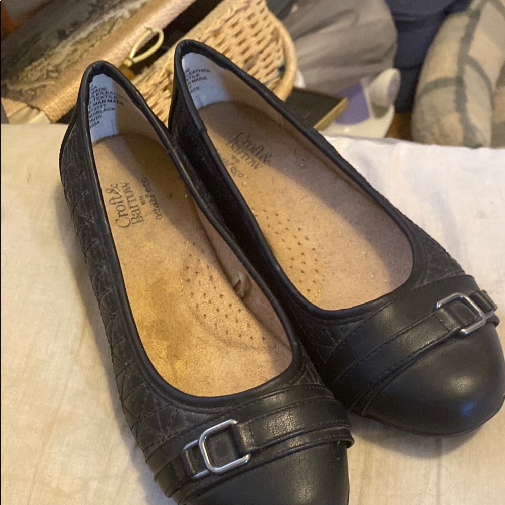Croft & Barrow Black Flats with Silver Buckle
